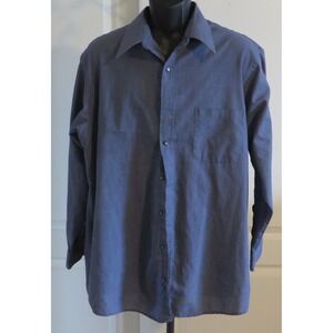 Mens Etienne Aigner Blue Dress Shirt 17 Neck 32/33 Sleeve Button Down